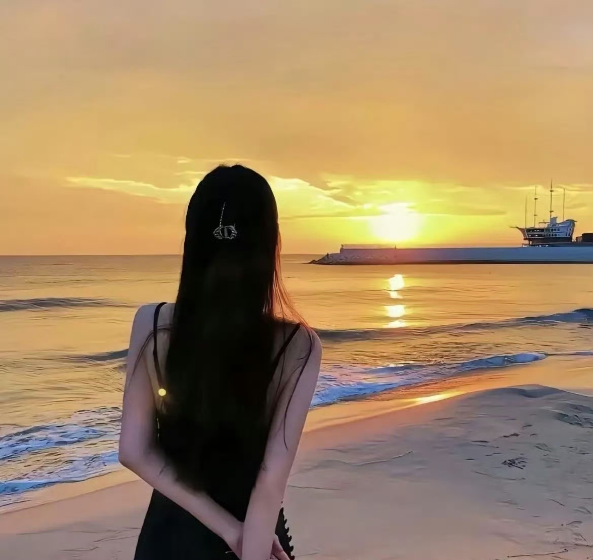 追年地图# 女生背影头像