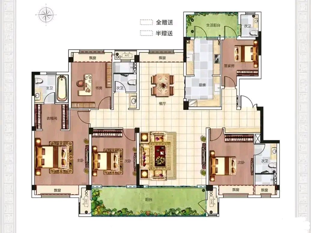 这房子满满的全部都是优越感,也非常的浪漫,面积上应该是17大户型