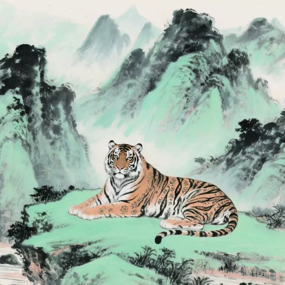 图片老虎图杜尚军阎松父画虎挂历杨中喜画虎张葆桂画虎放虎归山的图像