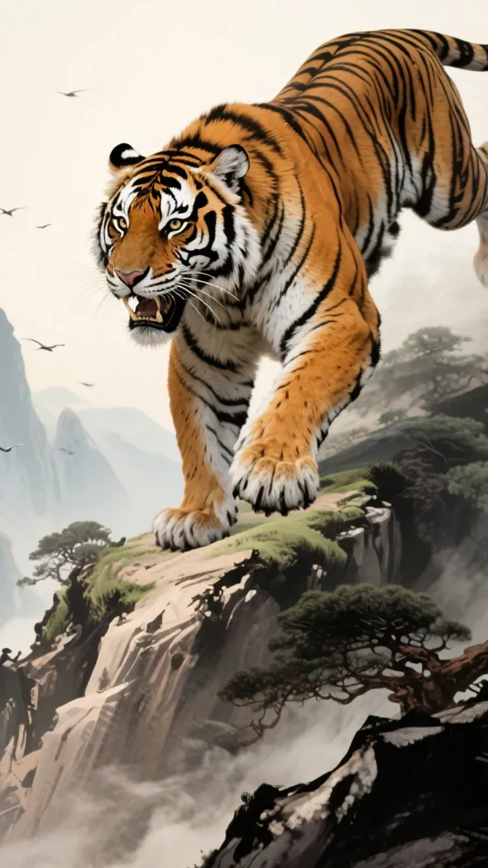 寅虎 虎:明日天初晓 虎:积着的困顿 前行的犹疑 所有的忐忑 全都烟消