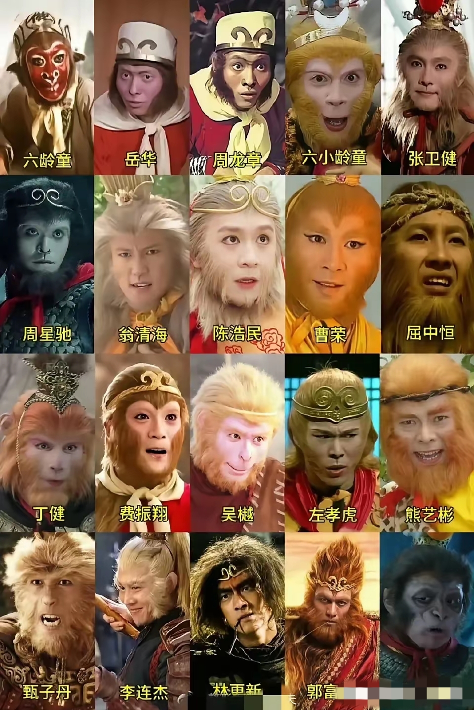 图上谁演的孙悟空最让网友印象深刻,最深入人心?