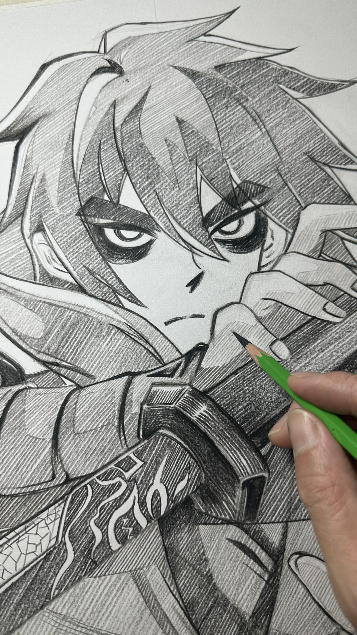 原声排线绘画下的帅气伍六柒过程分享