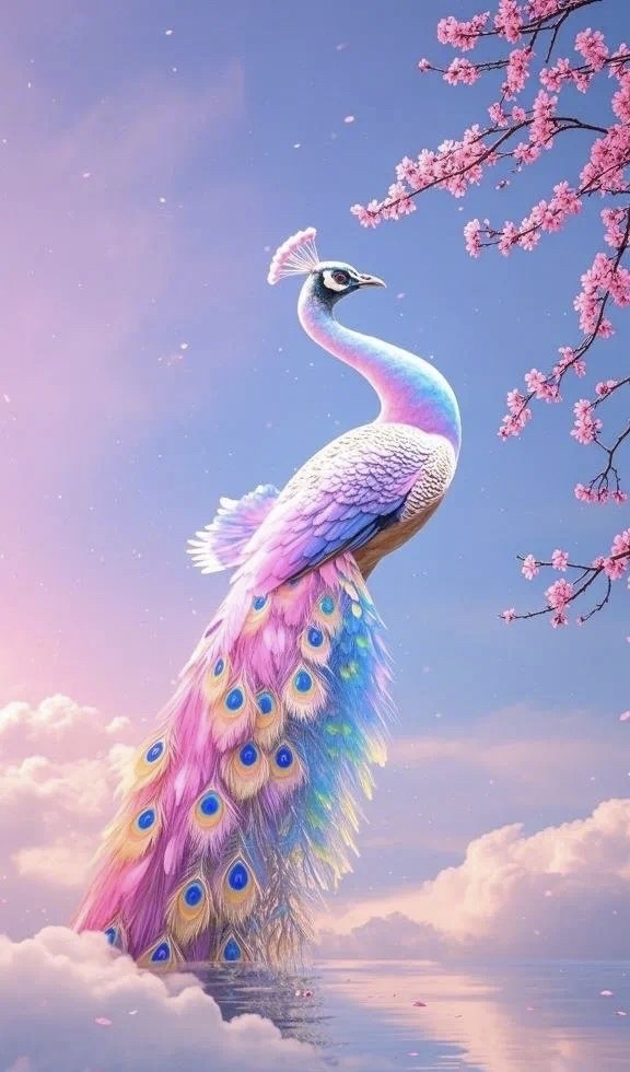 孔雀,这花海中的精灵,用它的美丽和灵动,在这片梦幻的天地间,书写着