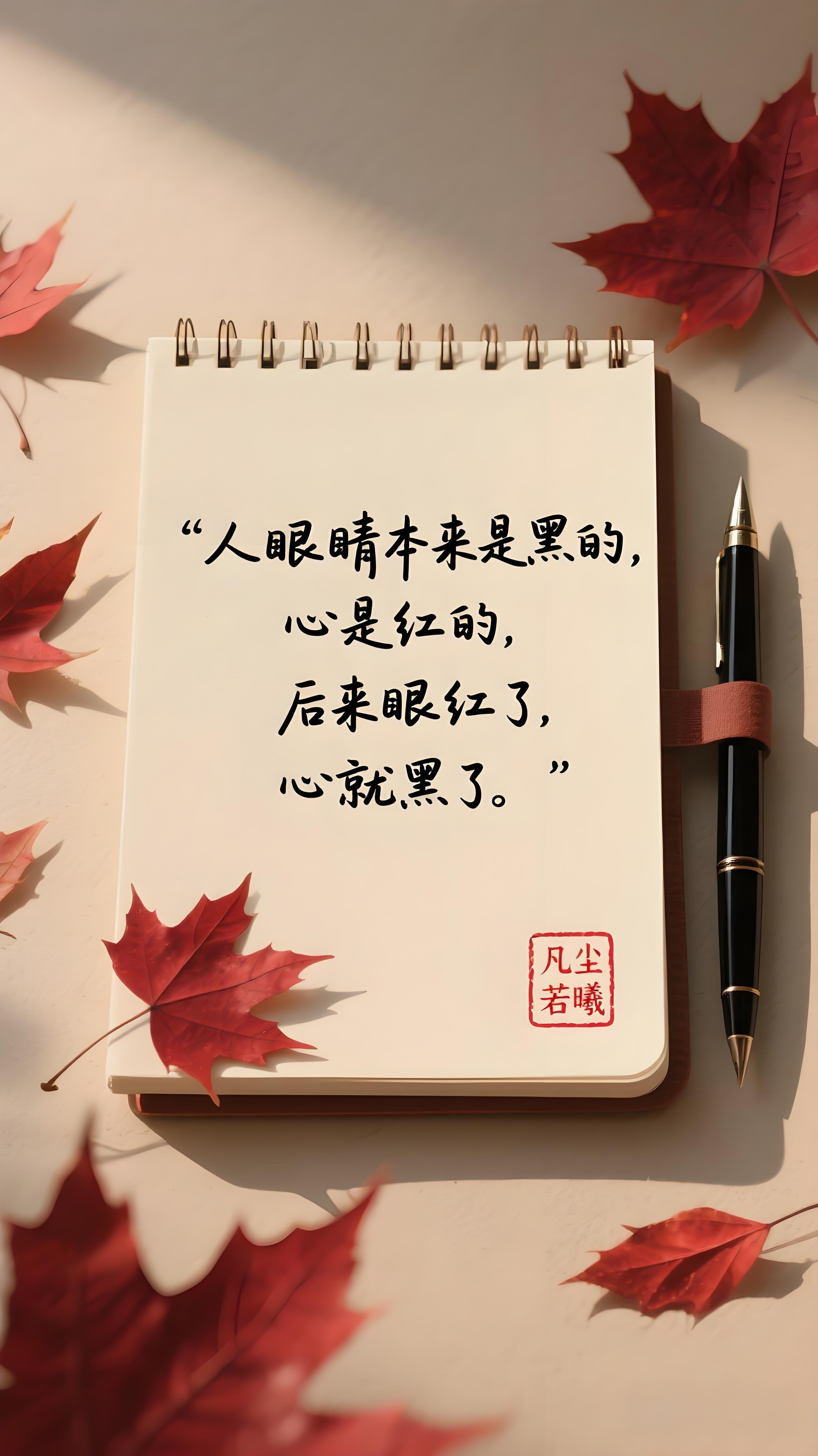 人眼睛本来是黑的,心是红的,后来眼红了,心就黑了