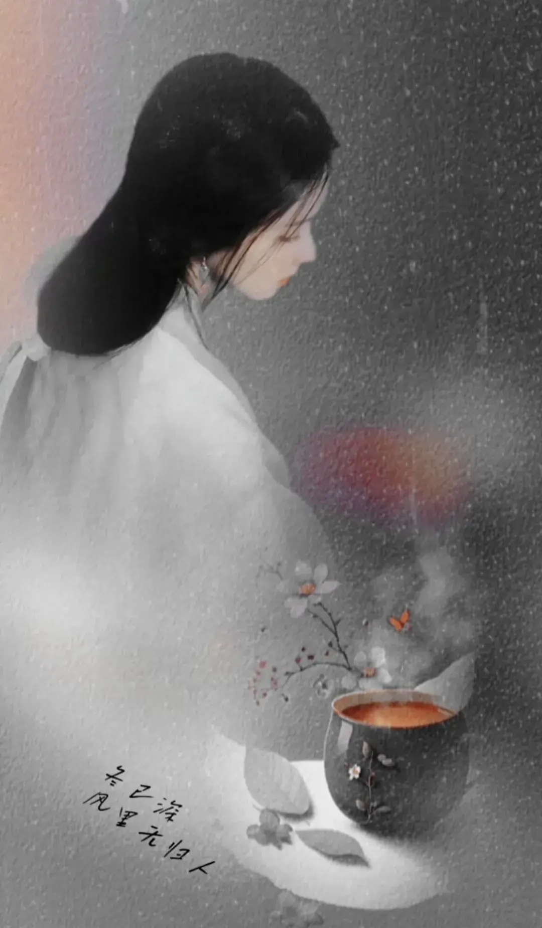 伤感的图片白衣女子背影古代女子放下一切伤感图片重逢饱含热泪古风