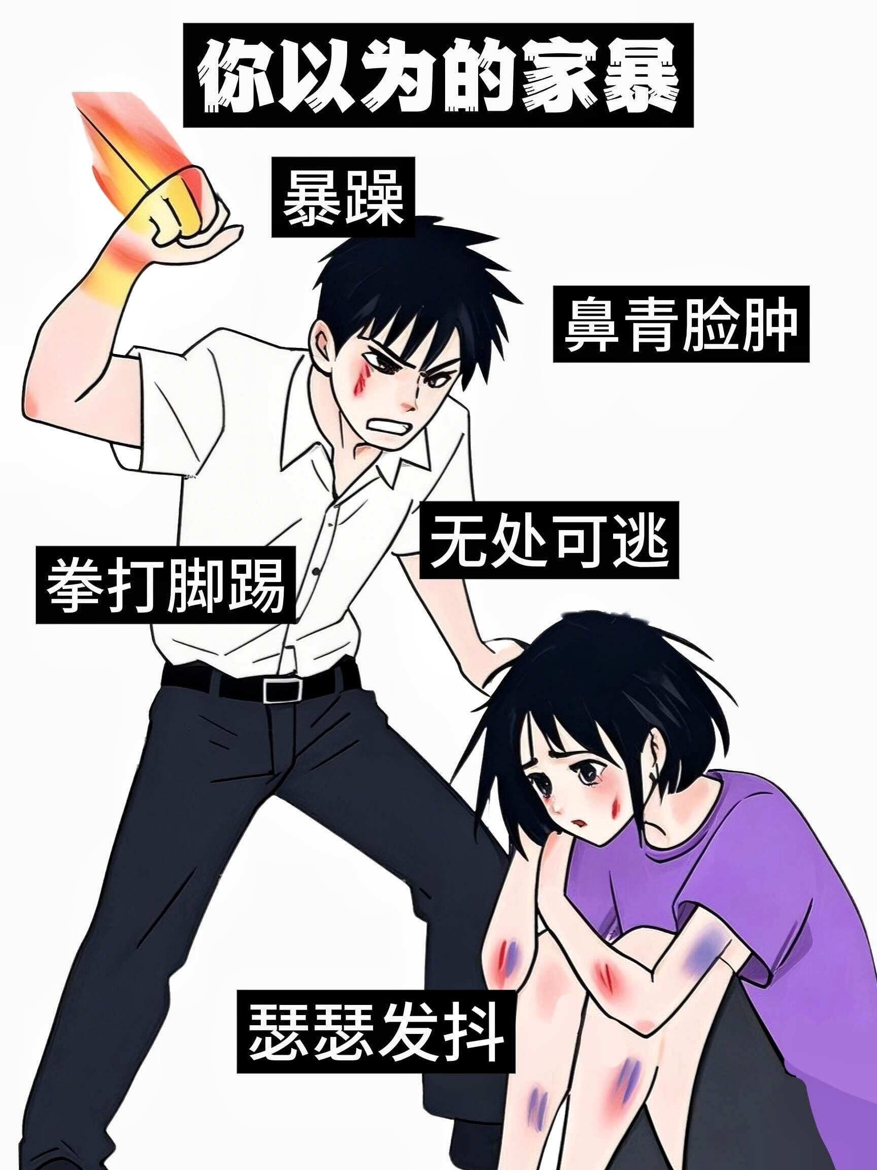 家暴可不止拳打脚踢这一种,实际上的家暴. 家庭不是暴力的免罪符!