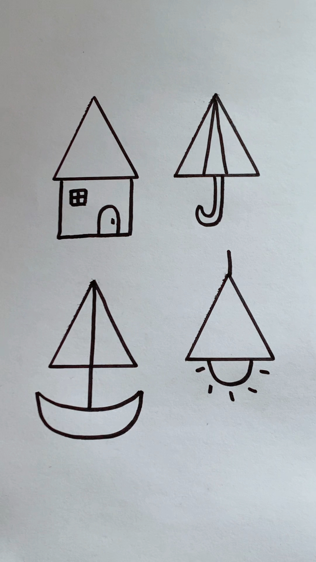 三角形简笔画,你还会画什么呢?