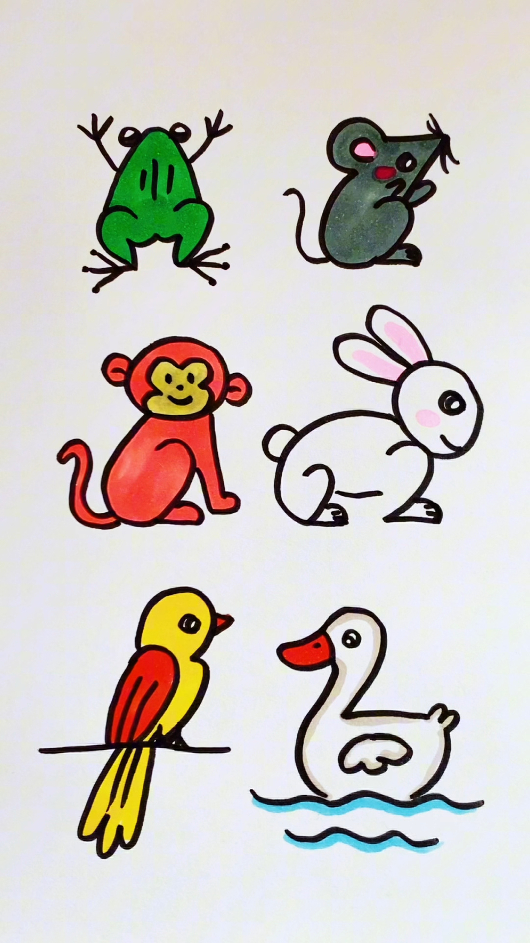 数字2画小动物,一学就会