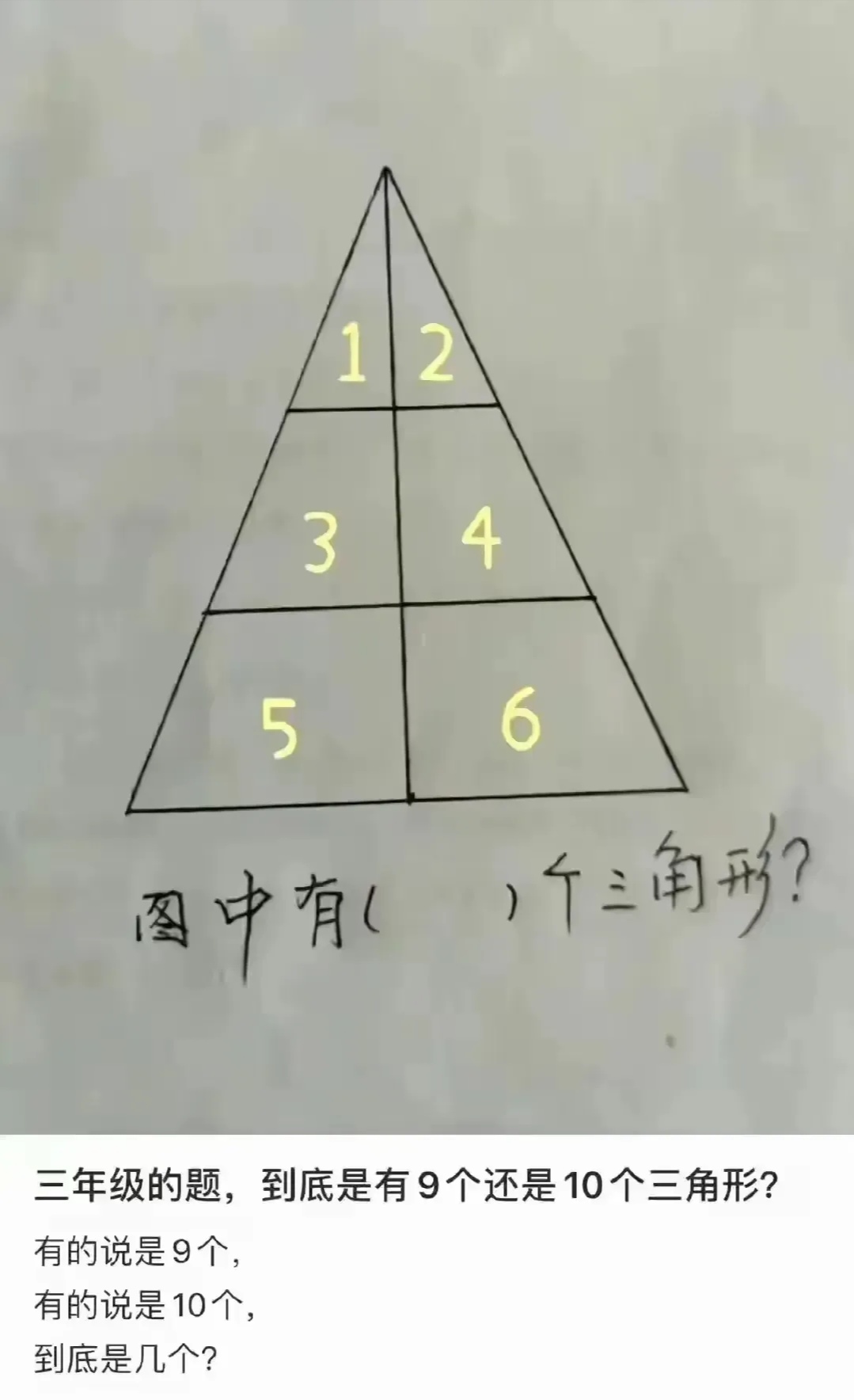 今天三年级的儿子拿着一道数学题来问我,让我看看
