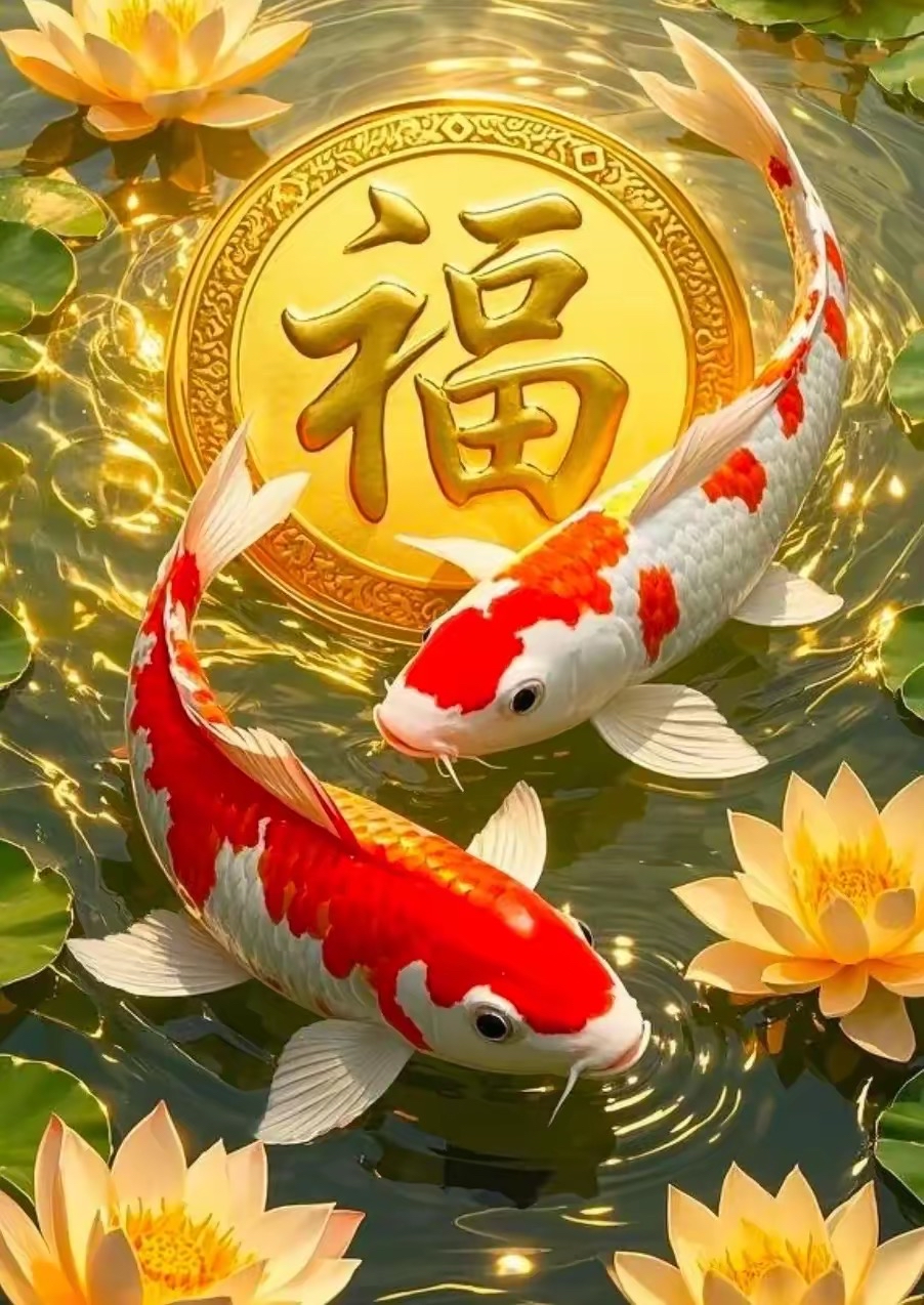 锦鲤来啦!好运连连!鲤鱼跃龙门,避霉运,走大运!