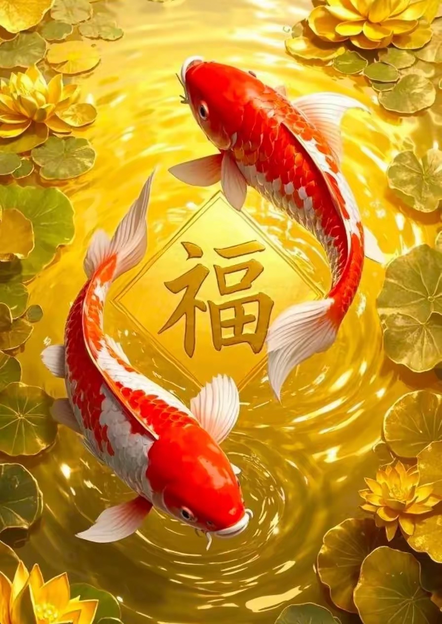 锦鲤来啦!好运连连!鲤鱼跃龙门,避霉运,走大运!