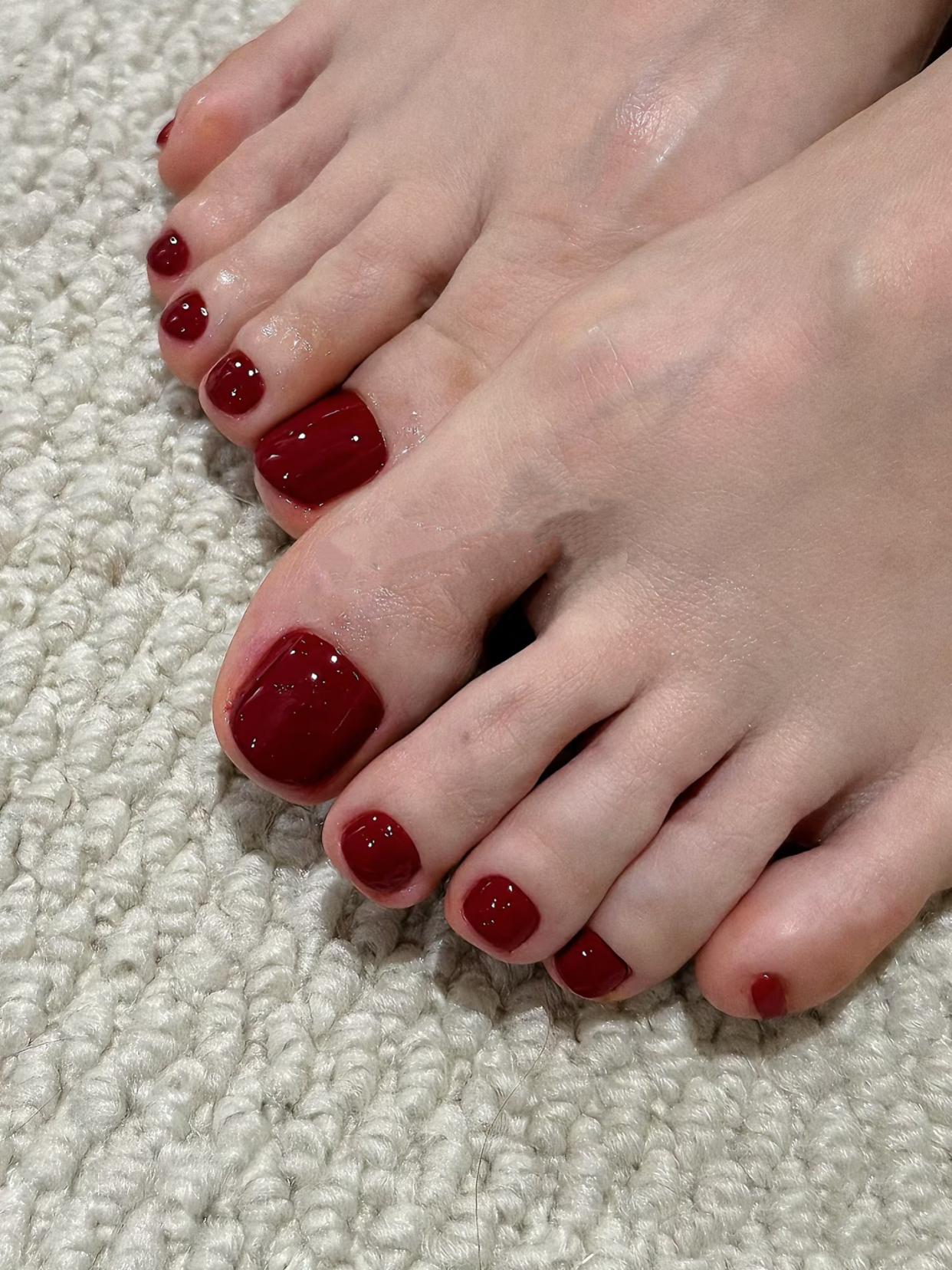 极简纯色脚美甲,低调高级感拉满