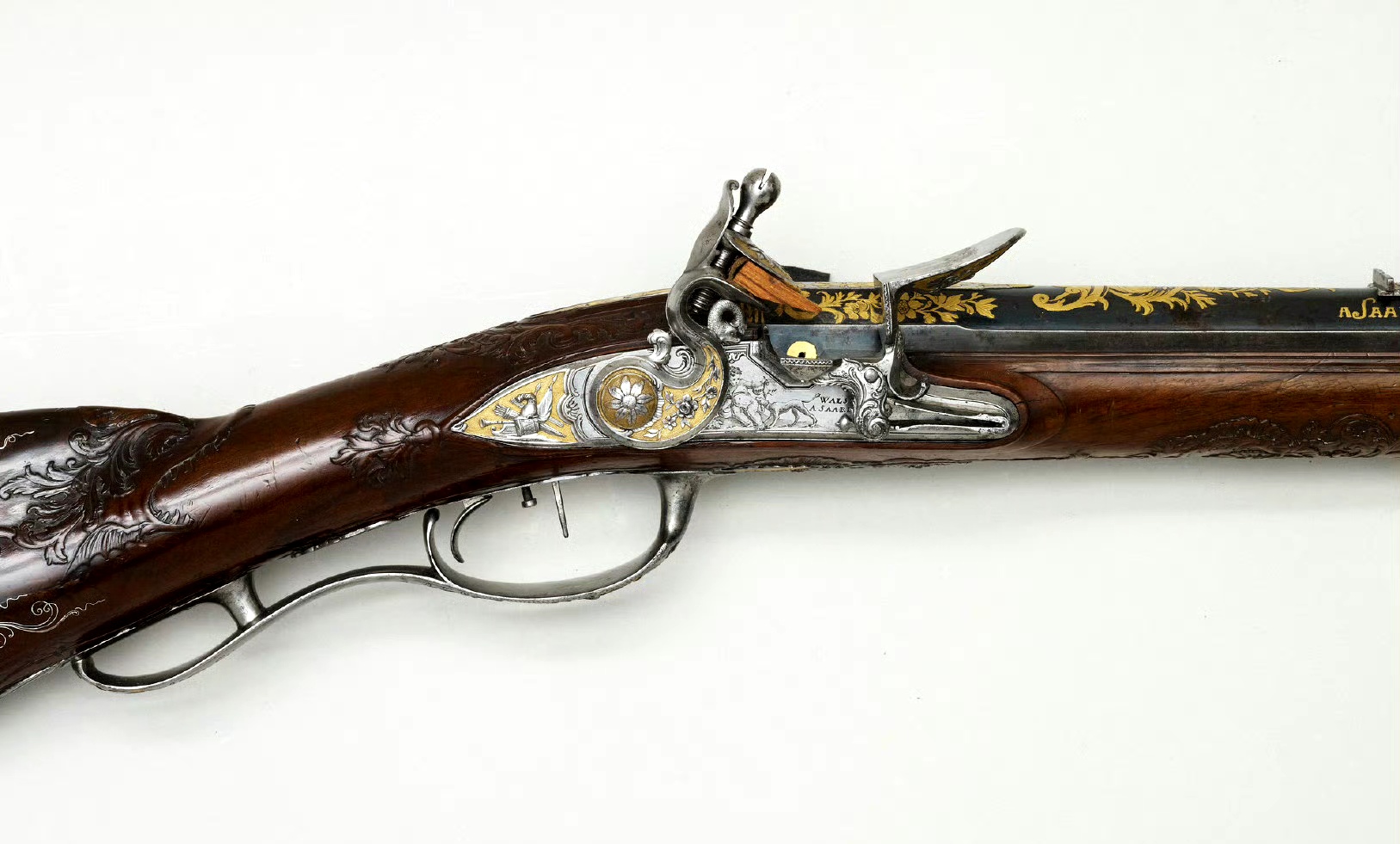 英国王室收藏的燧发步枪,出自英国,在德国萨尔布吕肯制造的,通长约108
