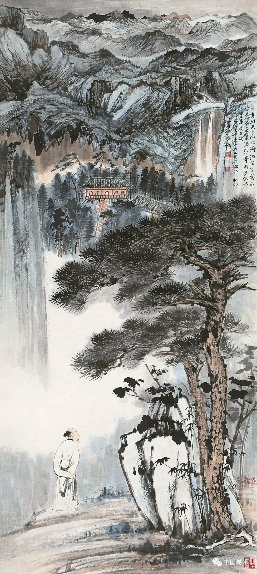 著名画家张大千山水作品鉴赏