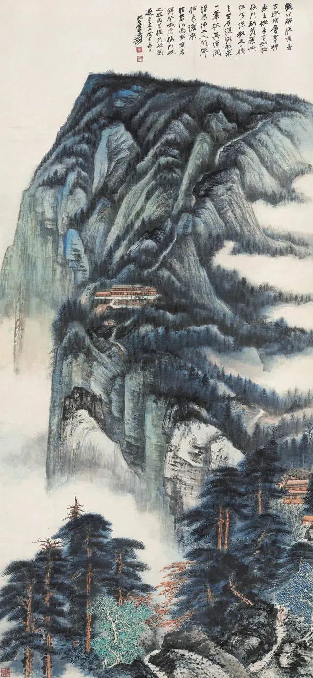著名画家张大千山水作品鉴赏