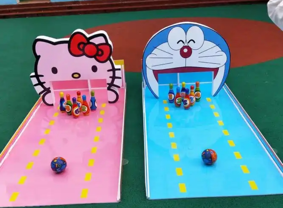 幼儿园室内户外体育游戏活动自制保龄球游戏玩法