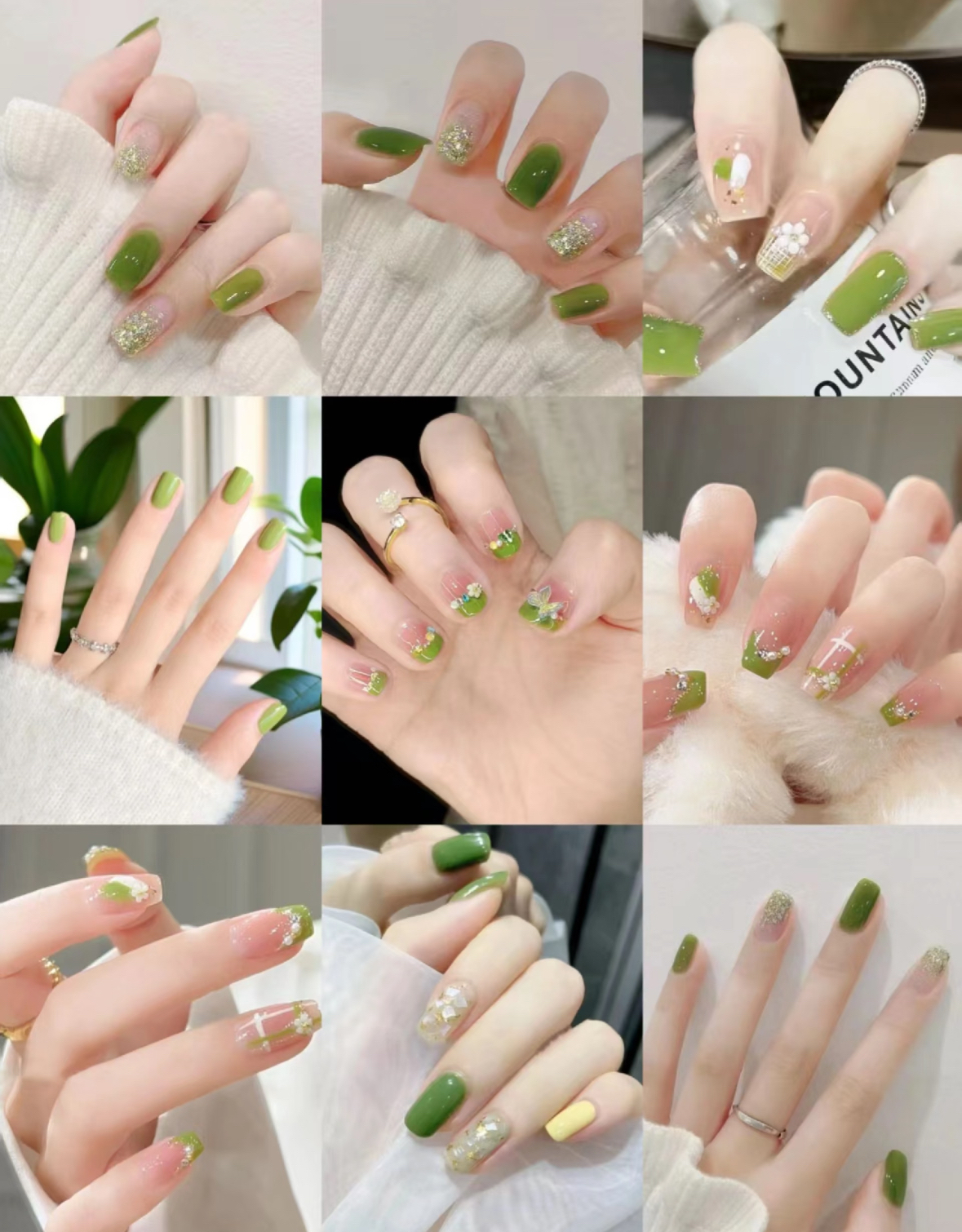 绿色系美甲,那可太有魅力了