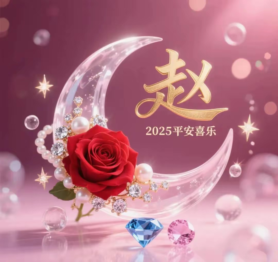 姓氏头像晶月系列之玫瑰的平安喜乐时光