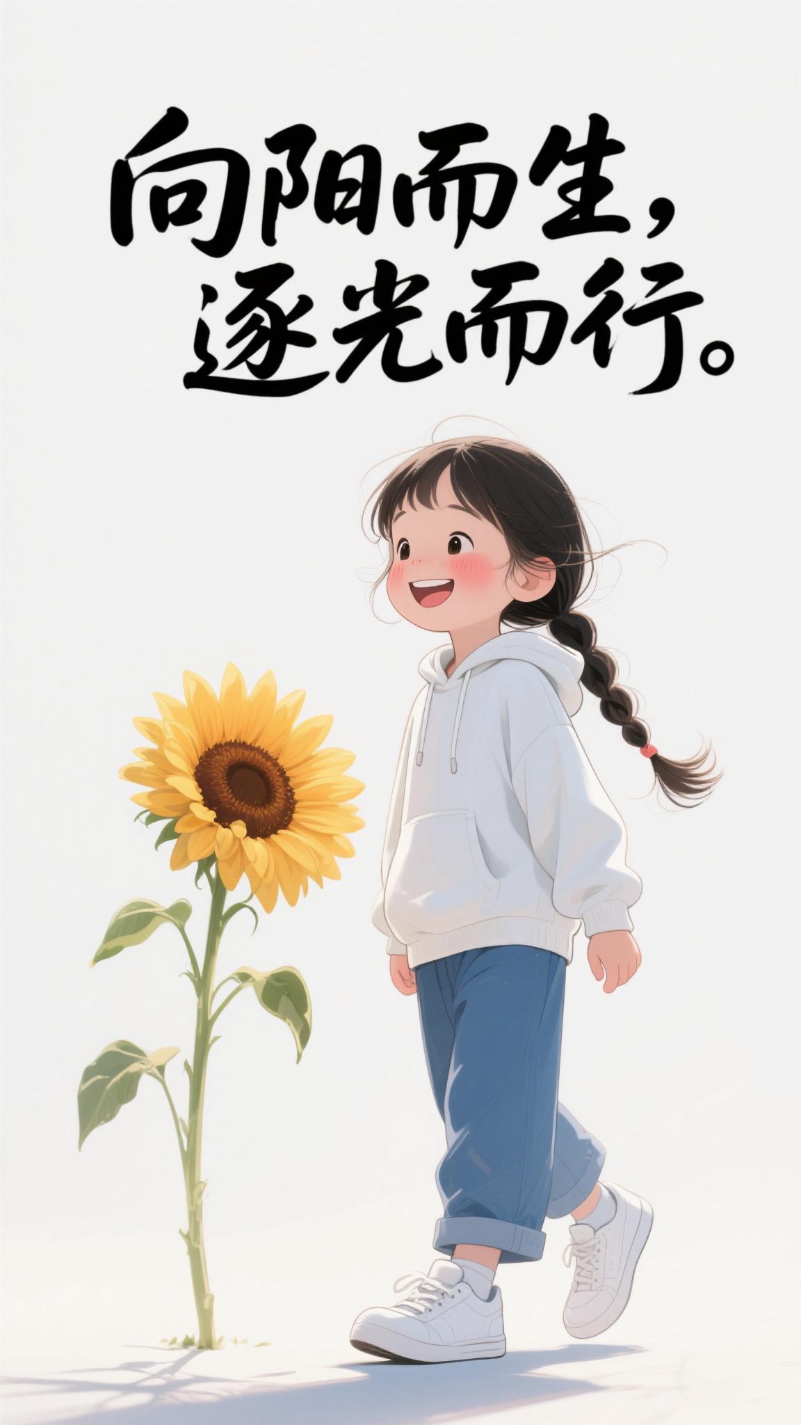 我以为她会给我买,唯美励志插画开心励志漫画我是学生在慢慢变好