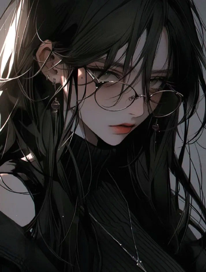 中坏女孩背景图黑发双马尾看起来很丧的动漫女寻找半脸女生动漫壁纸