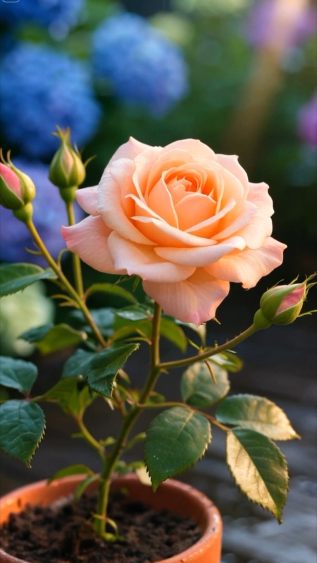 粉嫩的月季花娇艳欲滴宛如初恋的甜蜜