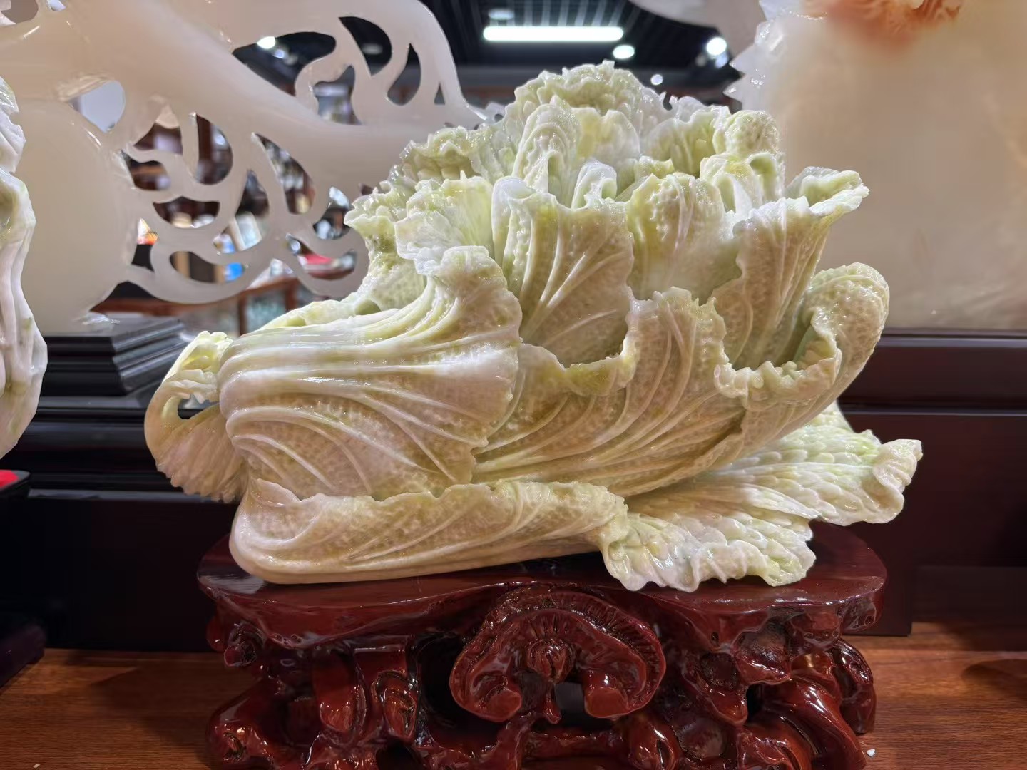 玉石白菜摆件.白菜寓意百财
