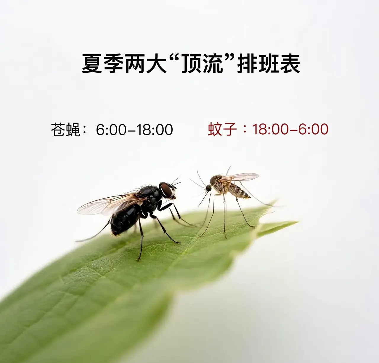 苍蝇和蚊子也两班倒