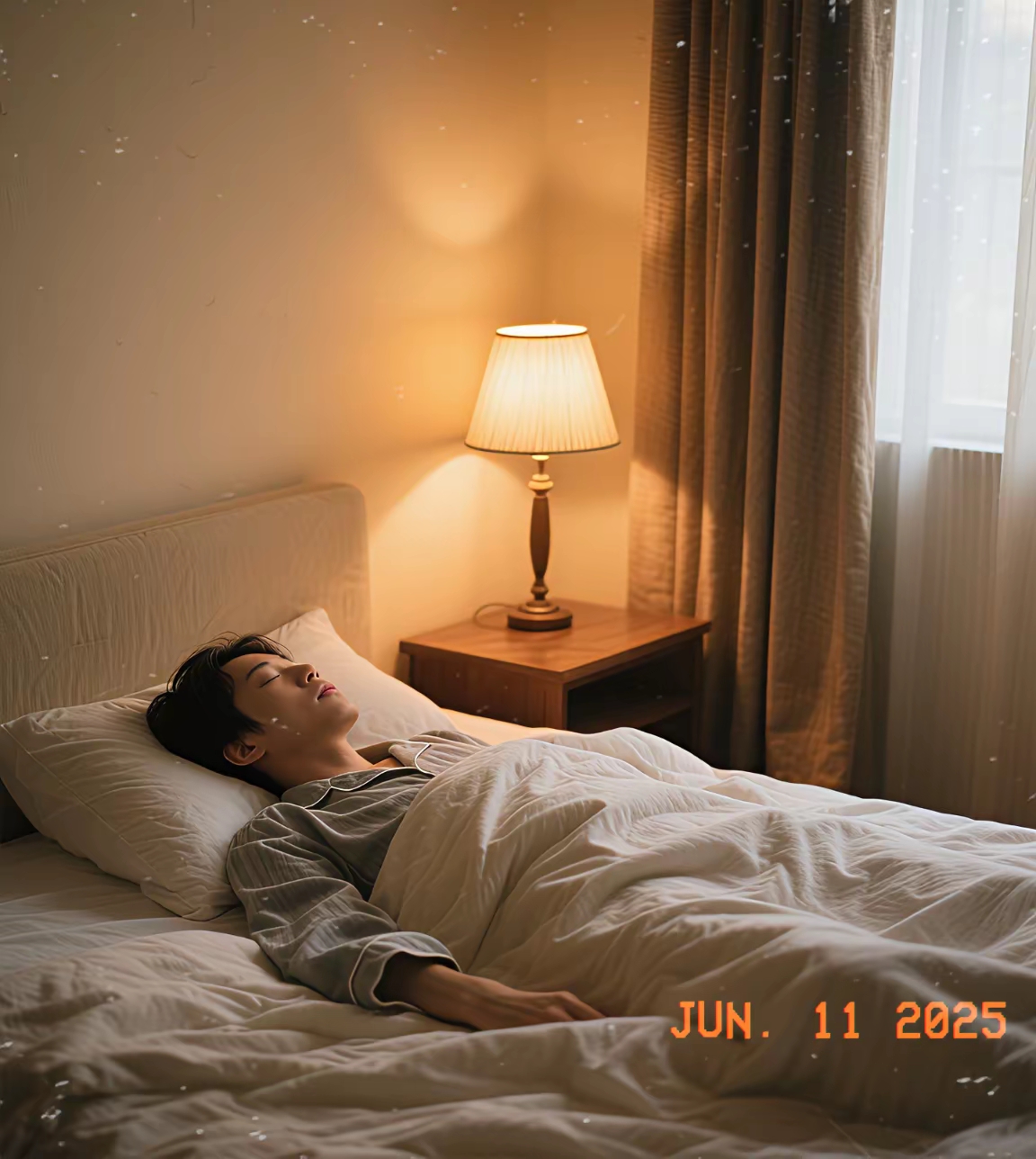 这父母不敢打扰他睡觉.让他好好休息