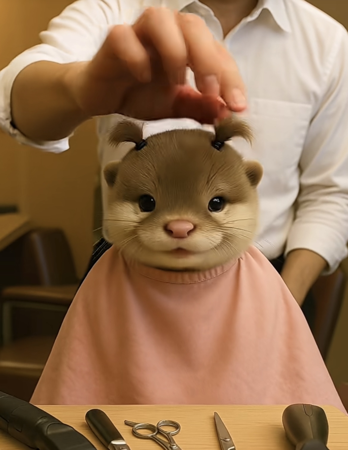 被这只小水獭理发的表情包笑到捶地!