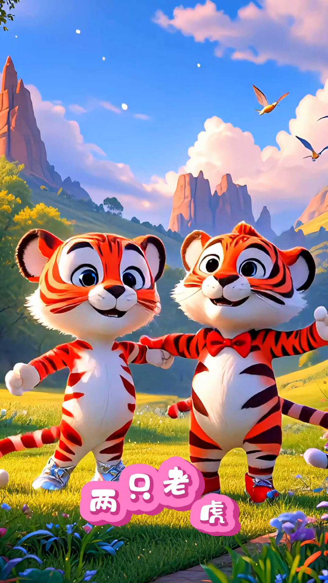 宝宝启蒙早教儿歌动画《两只老虎》