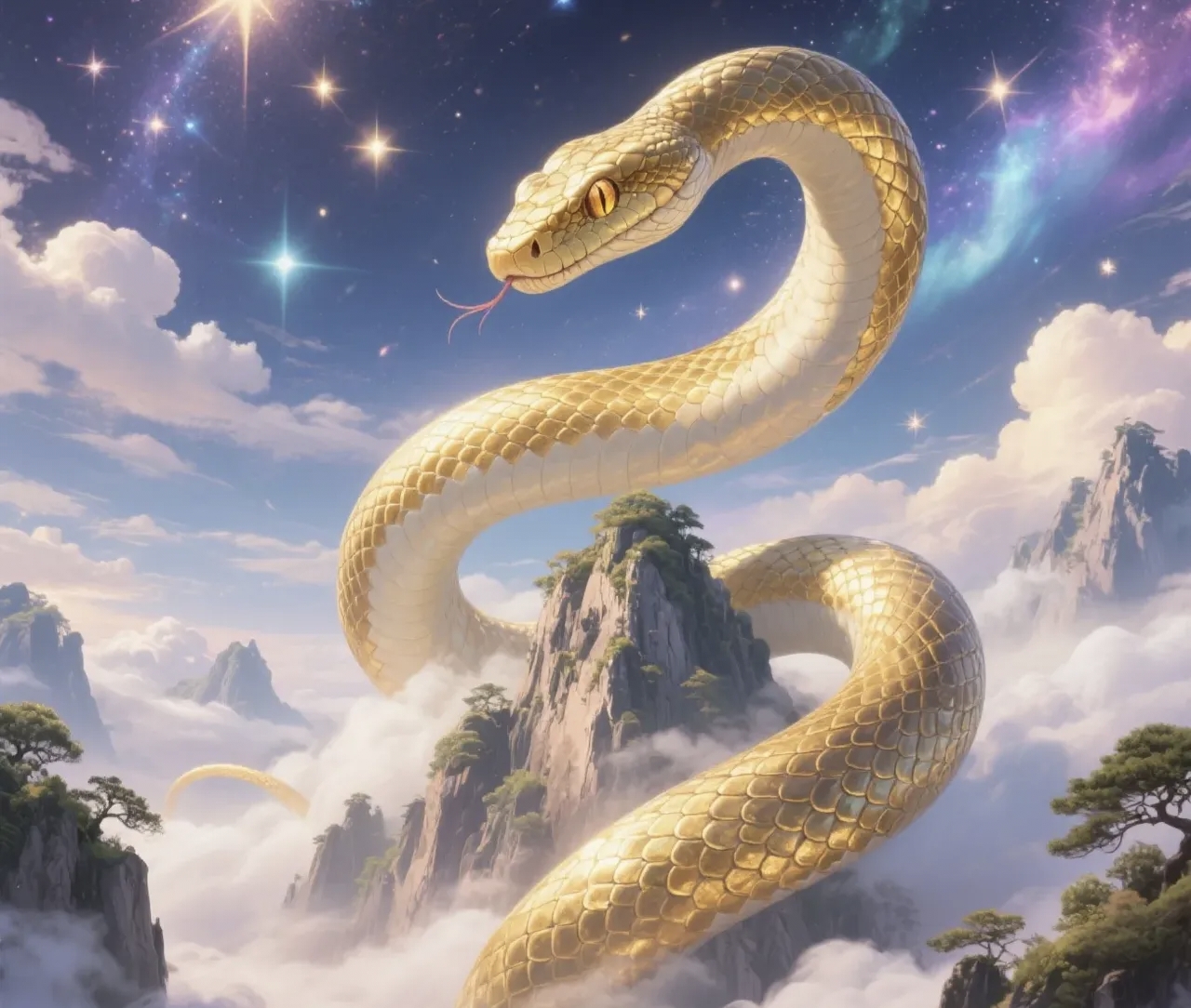 蛇:滚烫的好福气 腾腾袭来啦! 蛇:快快张开怀抱接稳咯!