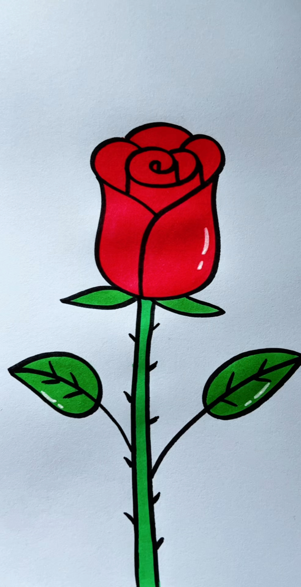 一起来画玫瑰花!