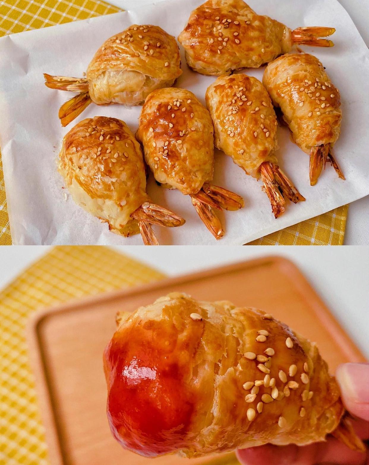 外酥里嫩 手抓饼的这个吃法太香了吧～芝士酥皮虾外酥里嫩还拉丝