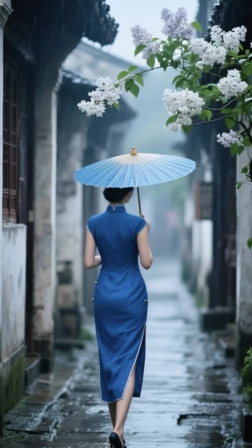 浣溪沙·蓝色雨巷