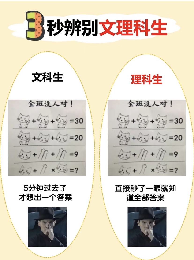 文科生和理科生的区别!