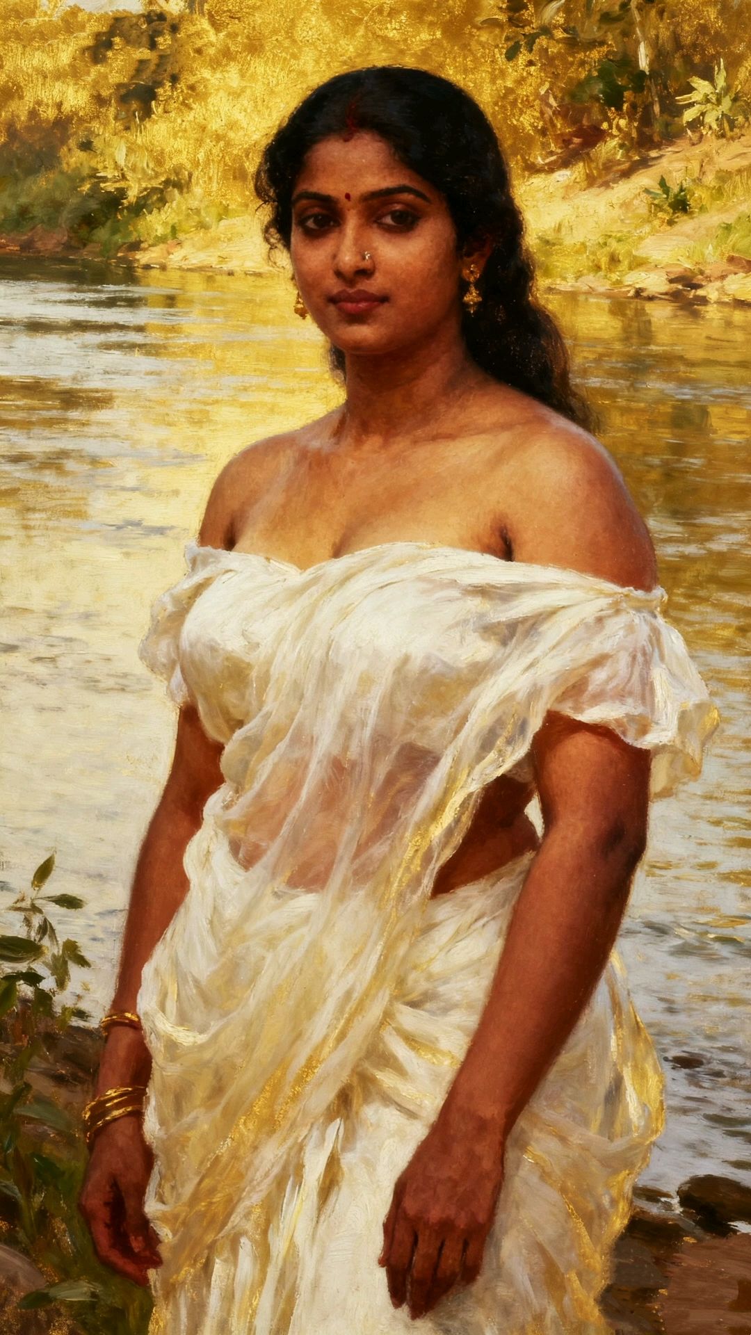 微胖的女人就是美,印度女性油画作品