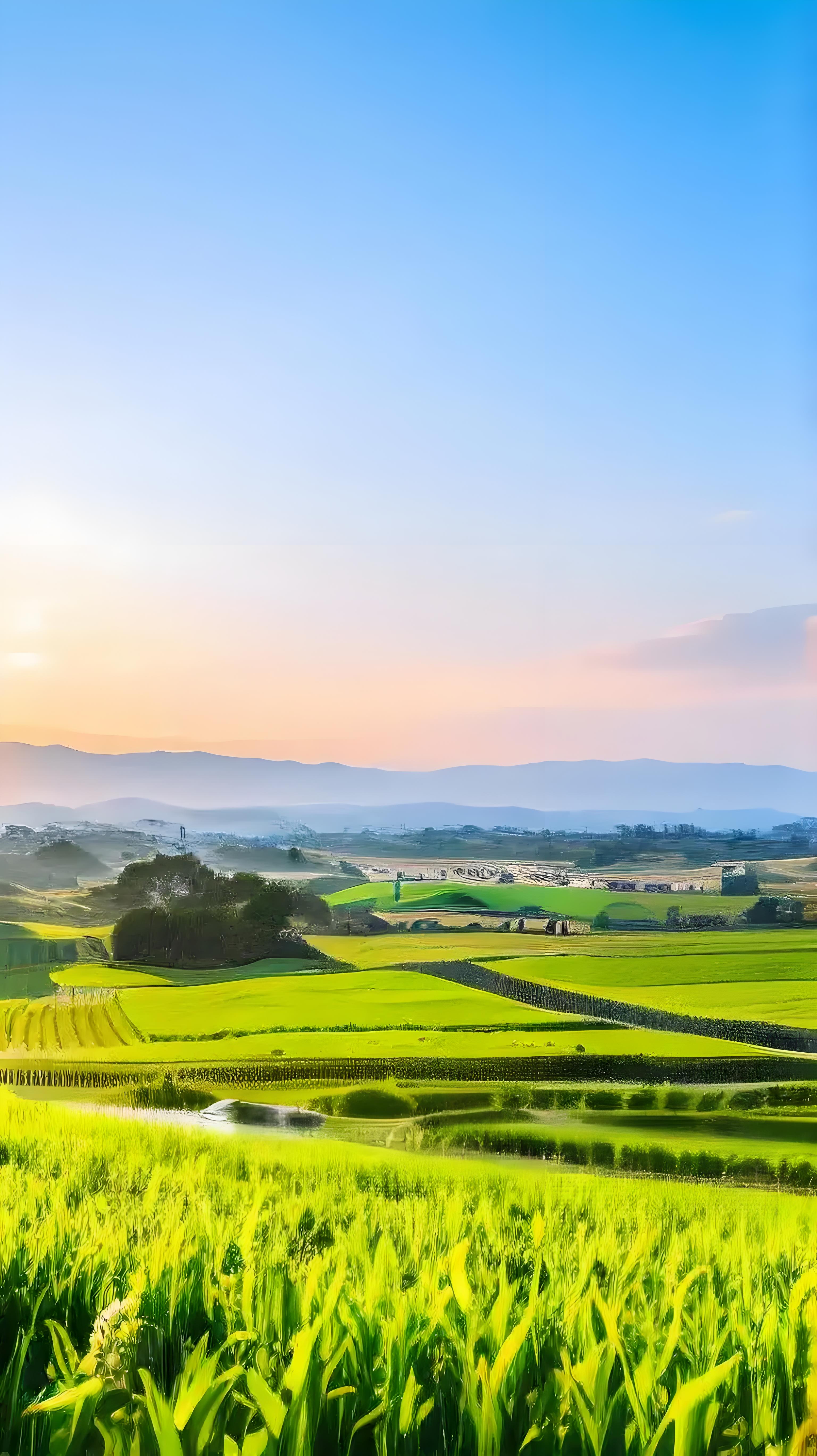 夕阳西下,余晖为世间万物镀上一层金边