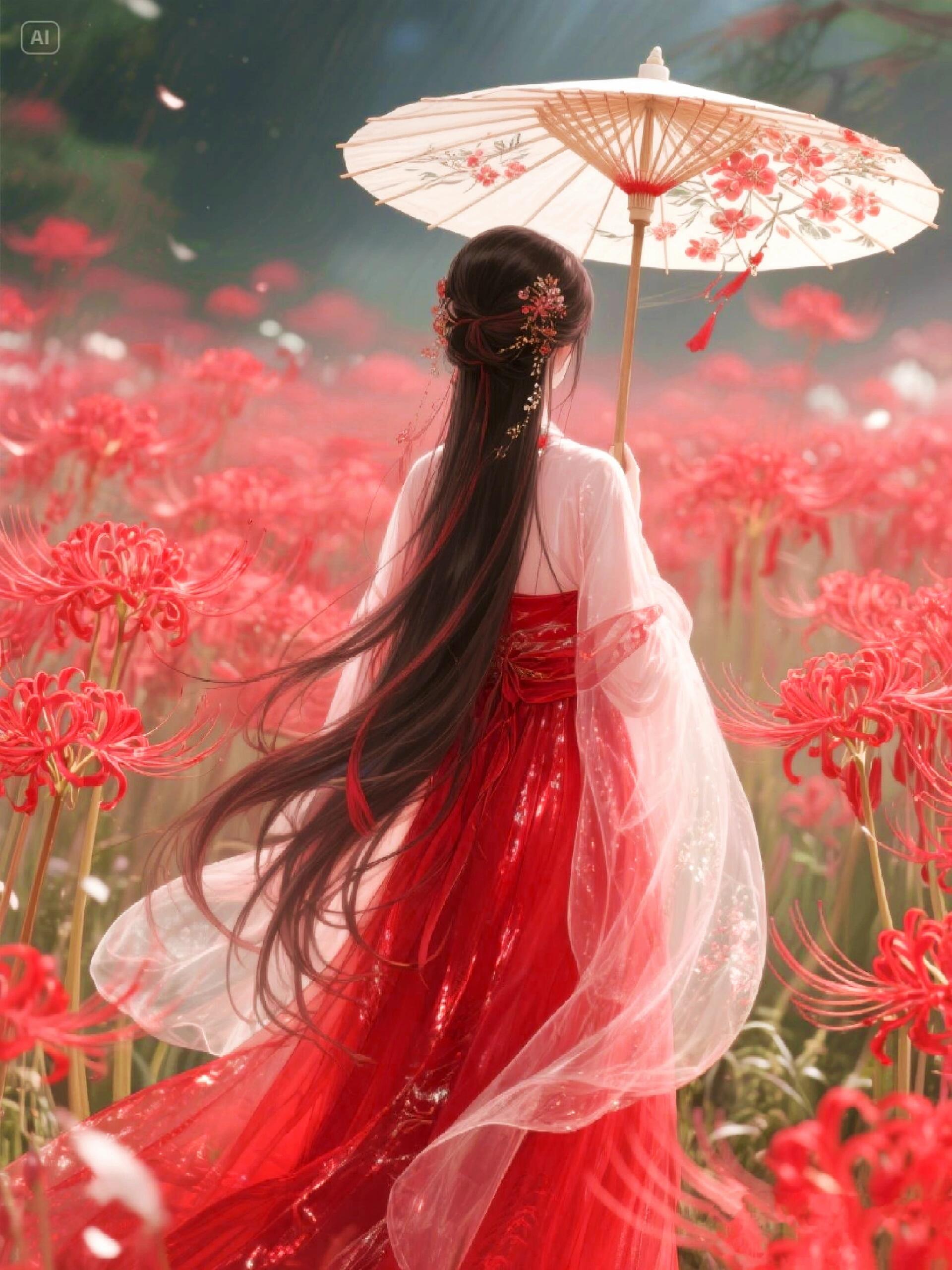 唯美古风女生头像壁纸彼岸花开