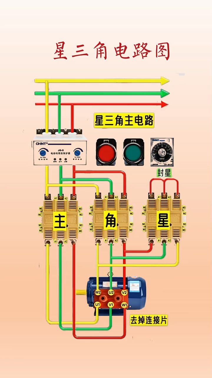 星三角电路图,学电工必会内容