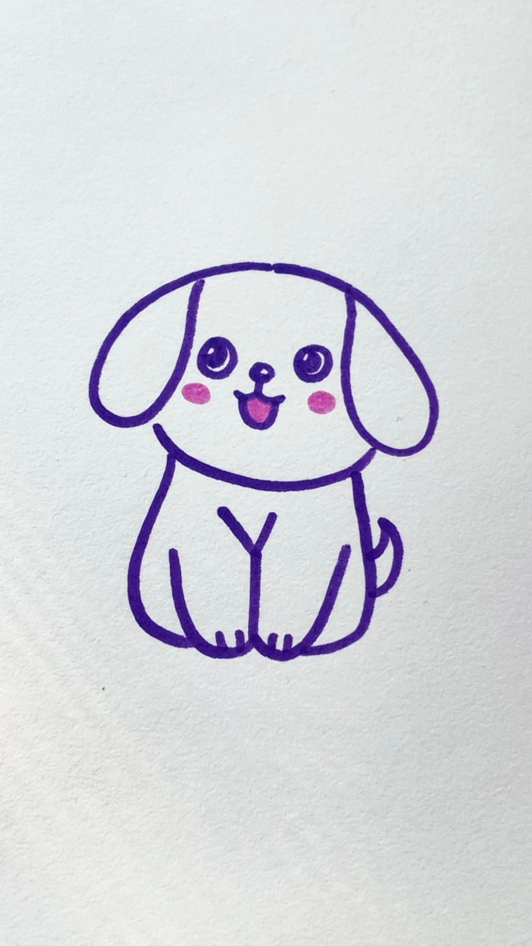 用两个6画小狗太简单了,三岁小孩也能画