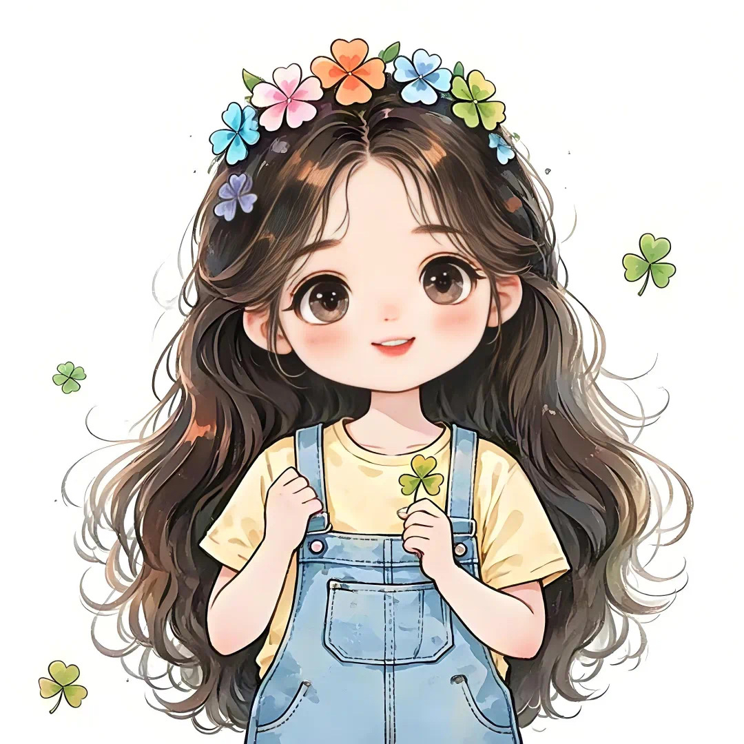 头顶幸运草,好运少不了/女生头像