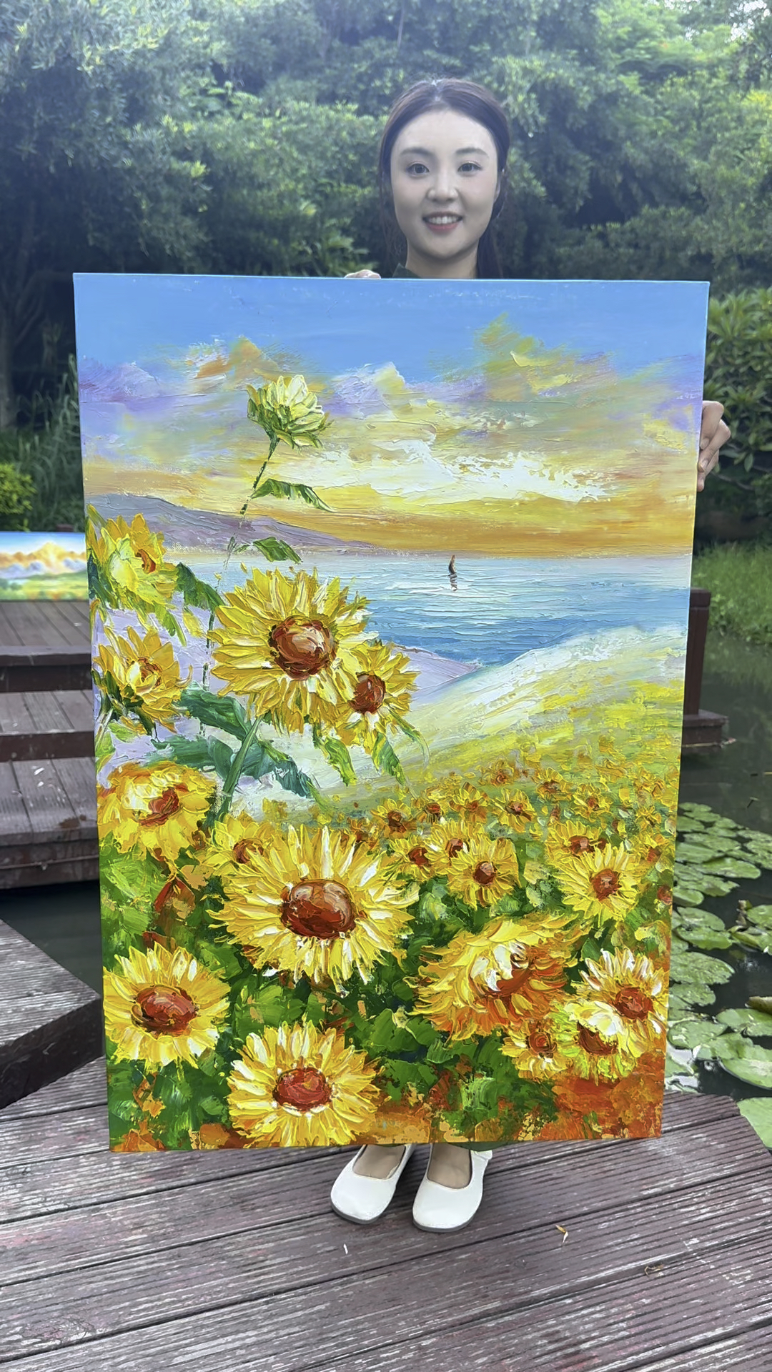 油画手绘艺术绘画向日葵