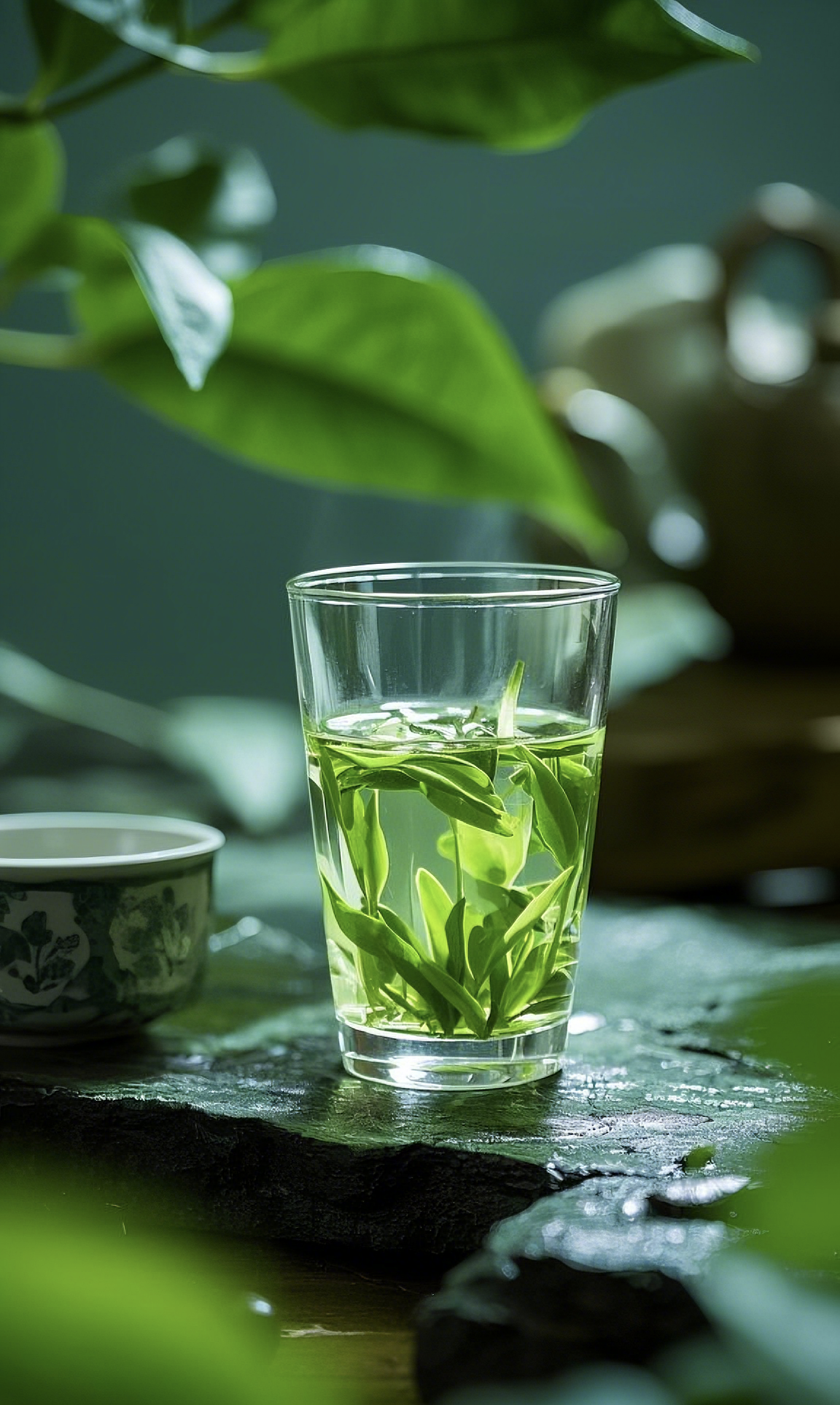 形如瓜子翠云间,徽将名茶绽瑞颜. 雾绕山峦凝玉露,香盈盏内醉心闲