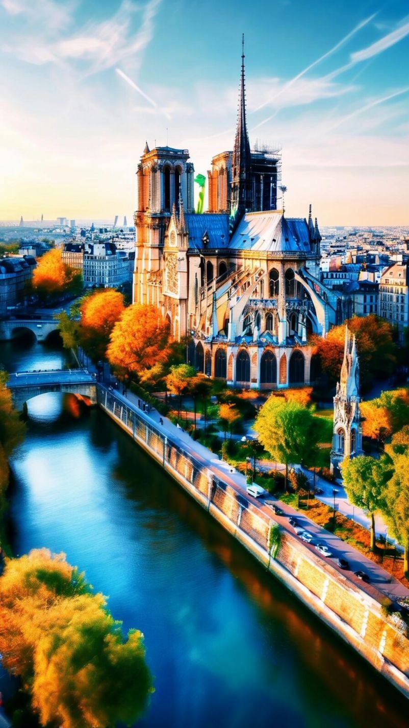 雄伟神秘的法国巴黎圣母院真的好壮观神秘感