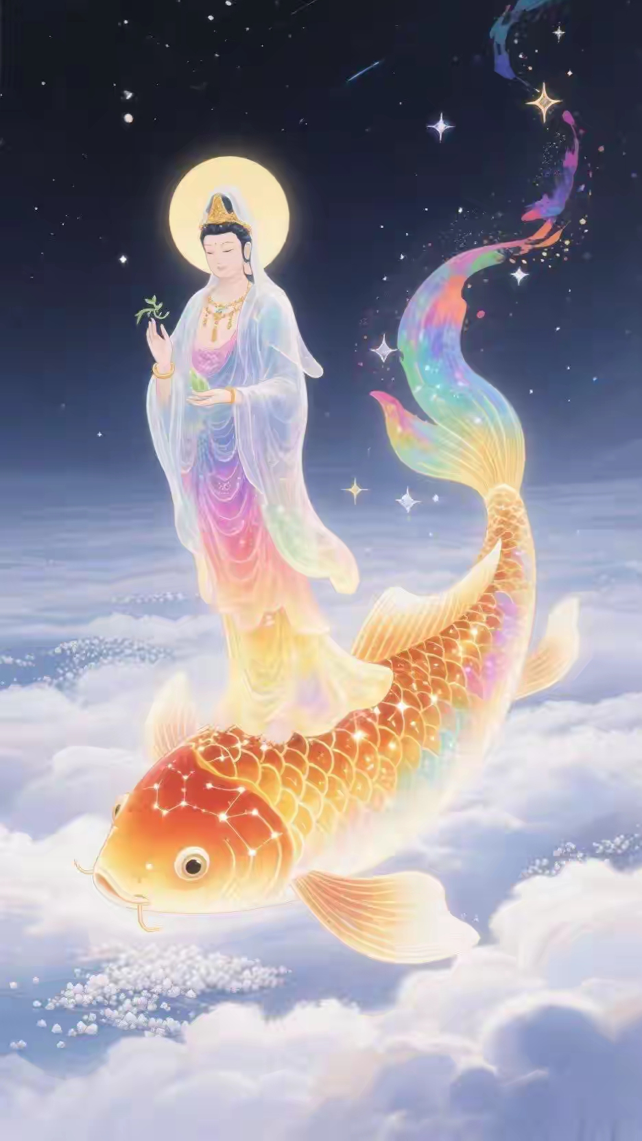 拜一下观音菩萨 锦鲤附体 后一顺百顺事事顺 心想事成 心诚则灵!