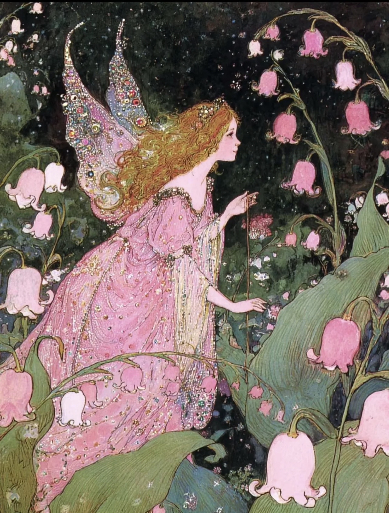 插画欣赏:童话里的铃兰花仙子#唯美插画壁纸分享# #治愈系风景