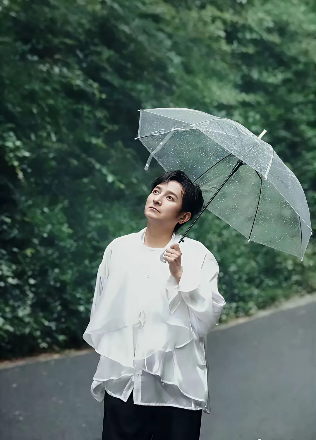 48岁的李维嘉在湖南竹林里拍了组大片