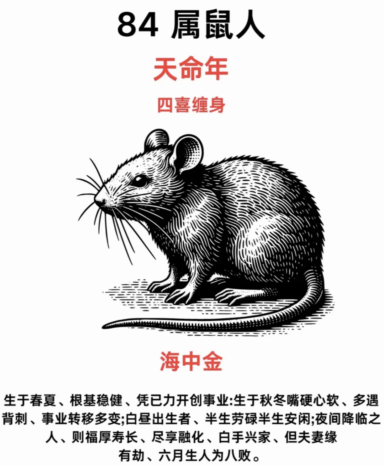 算命占卜生肖鼠运势(免费算鼠年运程)