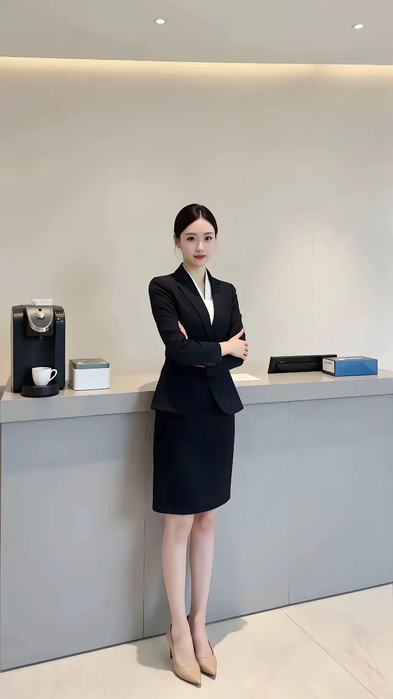 五星级酒店的前台,表面看着光鲜亮丽的