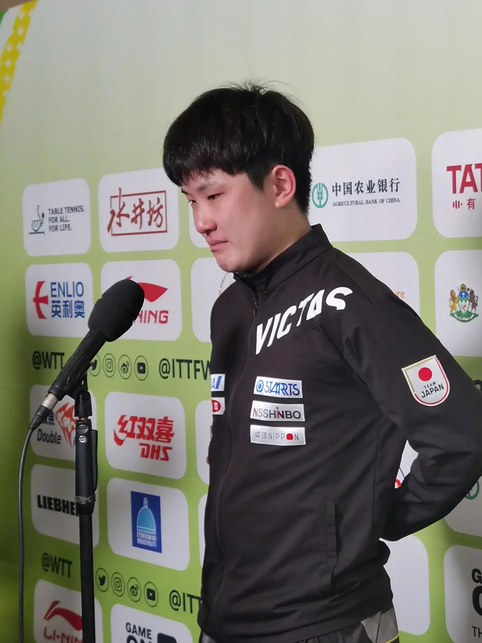 张本智和哭了梁靖崑也哭了 两个人都拼尽全力,张本明明已经很难过了